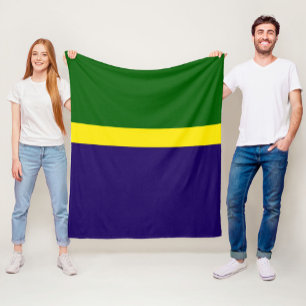 Green Yellow Blue Colour Block Style Design  Fleece Blanket