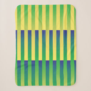 Green Yellow Blue Striped Pattern Sherpa Blanket