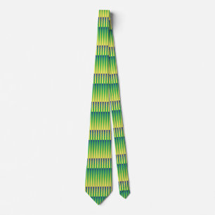 Green Yellow Blue Striped Pattern Tie