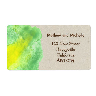 Green Yellow Blue Watercolor Address Label
