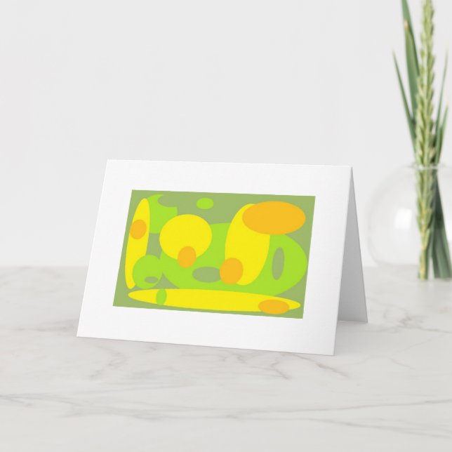 GREEN YELLOW BUBBLES GREETING CARD (Front)