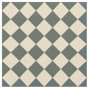 Green Yellow Chequered Diamond Pattern Fabric