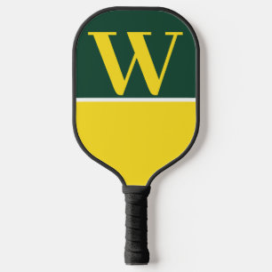 Green & Yellow College Monogram Pickleball Paddle