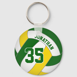 green yellow custom volleyball name jersey number key ring
