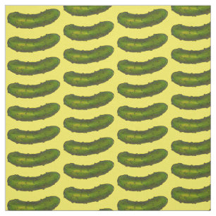 Green Yellow Dill Pickle Crunchy Kosher Pickles Fabric