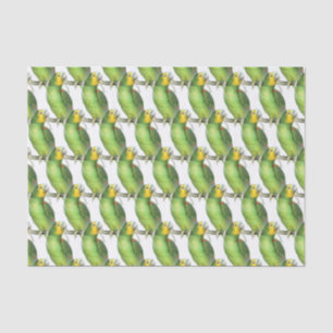 Green & Yellow Exotic Vintage Parrot Pattern  Tissue Paper