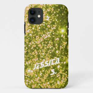 Green yellow faux trendy, cool, classic, girly iPhone 11 case
