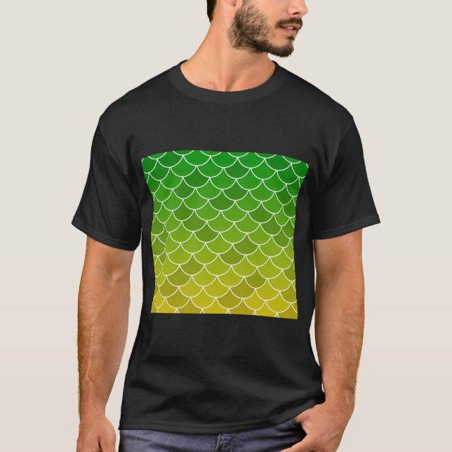 Green Yellow Fish Scales T-Shirt (Front)