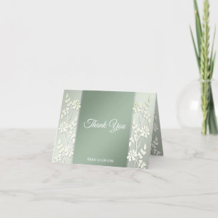 Green Yellow Floral Thank You Card