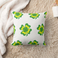 Green Yellow Four Leaf Clover Minimal
