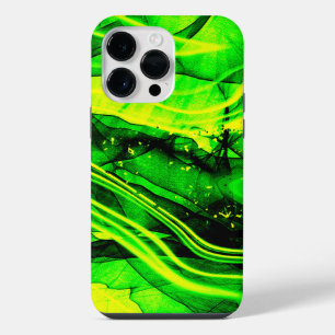 Green Yellow fractal abstract art iPhone 14 Pro Max Case