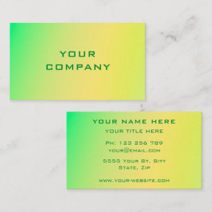 Green Yellow Gradient Colour - Modern Fresh Natura Business Card