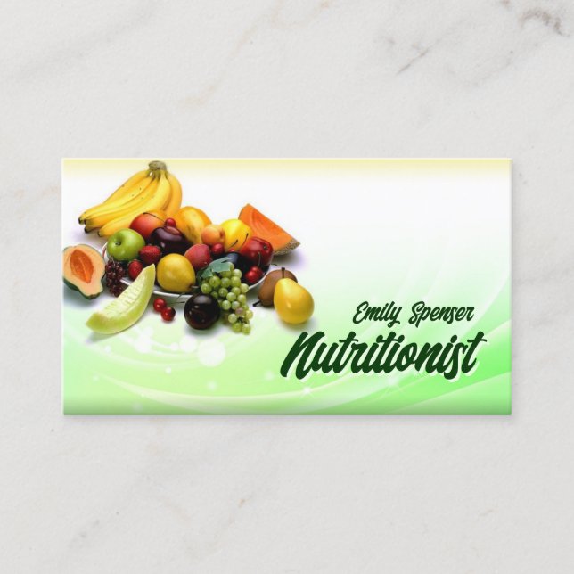 Green & Yellow Gradient Healthy Life/Diet Card (Front)