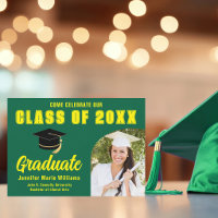 Green Yellow Graduate Photo 2026 Graduation Party