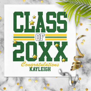 Green Yellow Graduating Class Year Napkin
