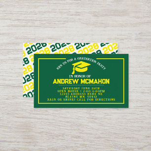 Green & Yellow Graduation Mini Graduation Invites