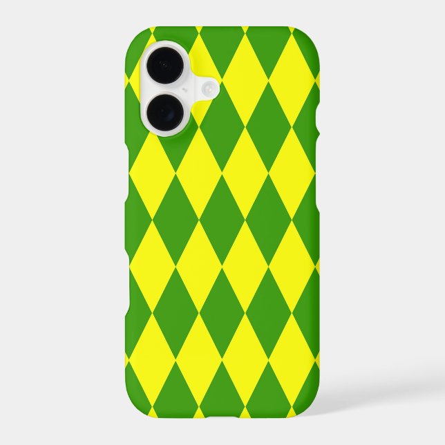 Green Yellow Harlequin Checkered Design  (Back)