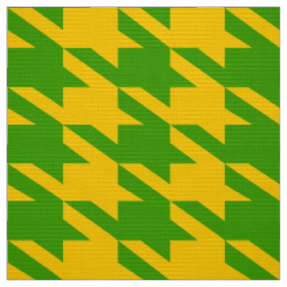 Green & Yellow Houndstooth Seamless Pattern Fabric