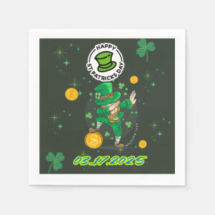 Green Yellow Illustration St. Patrick`s day Napkin