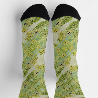 Green Yellow Lily Pad Pond Water Socks