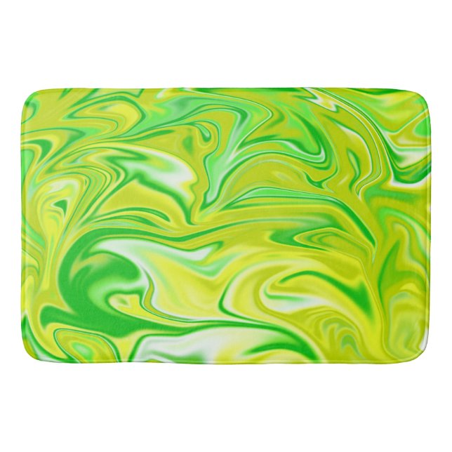 Green Yellow Marble, Memory Foam Bath Mat (Front)