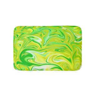 Green Yellow Marble, Small Memory Foam Bath Mat