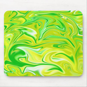 Green Yellow Marbleised Spring, Mouse Pad