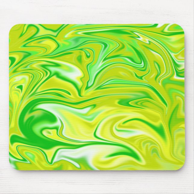 Green Yellow Marbleised Spring, Mouse Pad (Front)