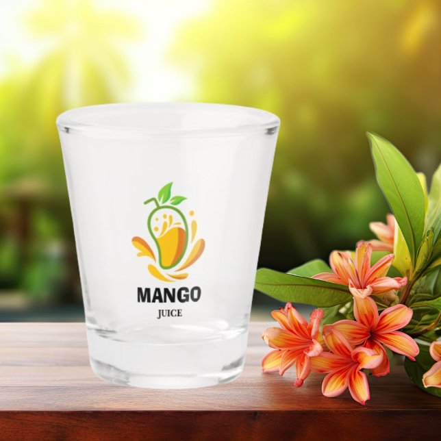 Green Yellow Minimalist Mango Juice Shot Glasses (Creator Uploaded)