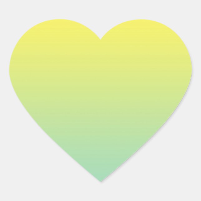 Green & Yellow Ombre Heart Sticker (Front)