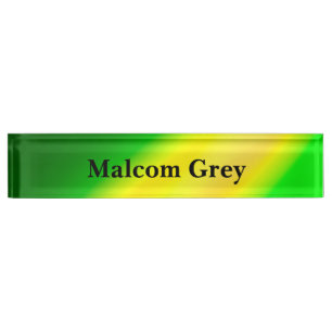 Green Yellow ombre moonlight Double Stripe Nameplate