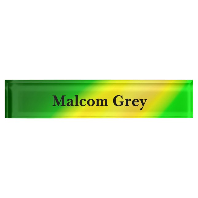 Green Yellow ombre moonlight Double Stripe  Nameplate (Front)