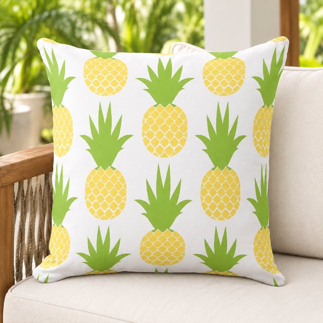Green Yellow Pineapple Pattern Tropical Cushion (Creator Uploaded)