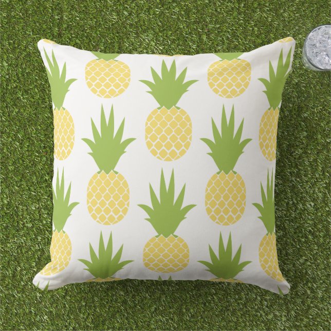 Green Yellow Pineapple Pattern Tropical Cushion (Grass)