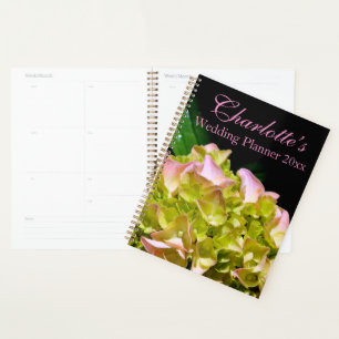 Green yellow pink Hydrangea pink yellow flower Planner