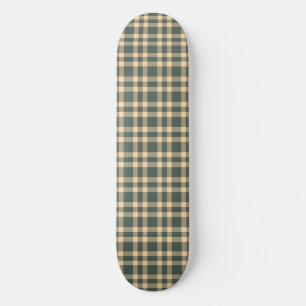 Green Yellow Plaid Pattern Skateboard