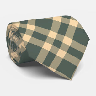 Green Yellow Plaid Pattern Tie