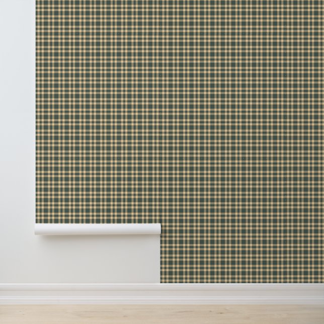 Green Yellow Plaid Pattern Wallpaper (Application)