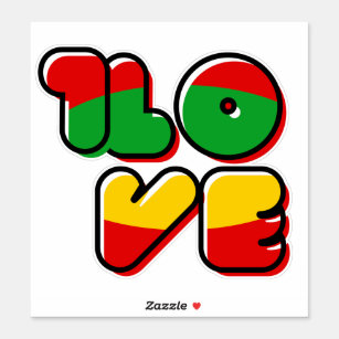 Green Yellow Red Rasta Reggae One Love Sticker