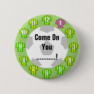 Green & Yellow Shirts Football Fan Button Badge