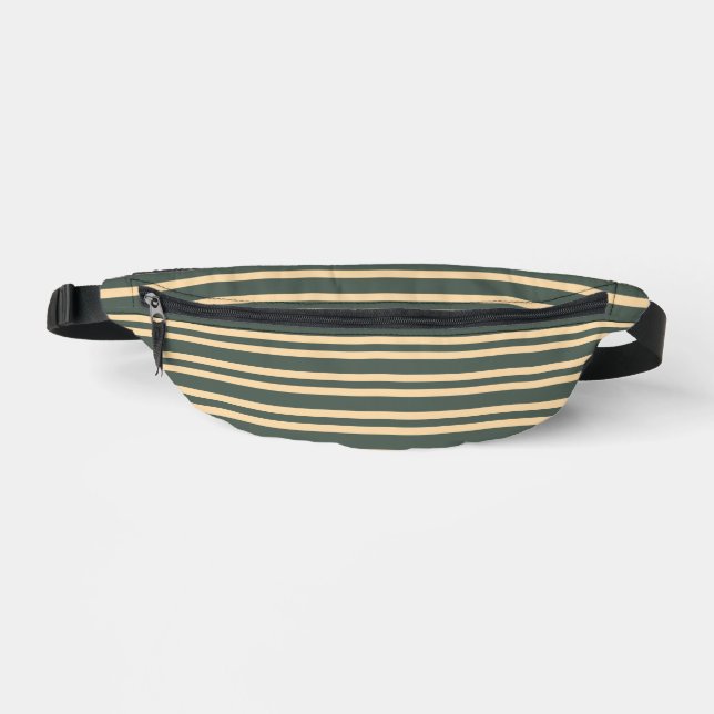 Green Yellow Stripes Pattern Bum Bags (Front)