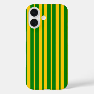 Green Yellow Stylish Stripes Pattern Design  iPhone 16 Case