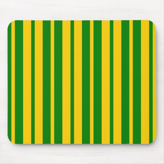Green Yellow Stylish Stripes Pattern Design  Mouse Pad (Front)