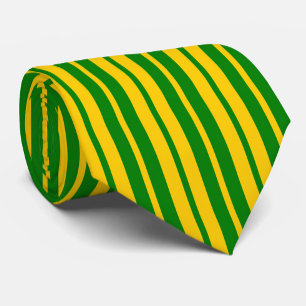 Green Yellow Stylish Stripes Pattern Design Tie