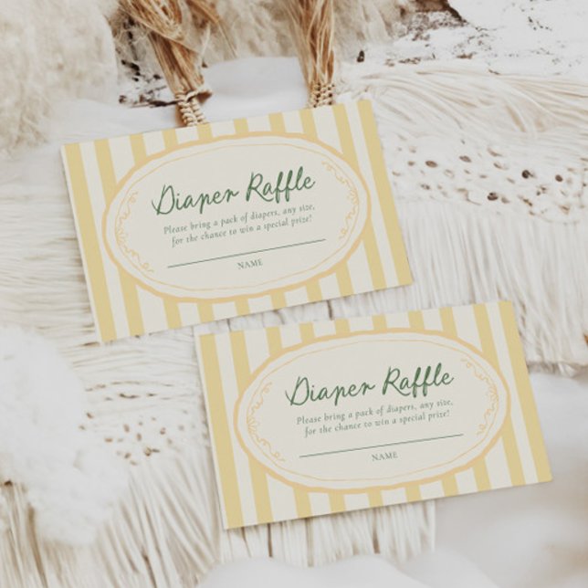 Green & Yellow Summer Diaper Raffle Ticket Enclosure Card (Creator Uploaded)