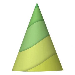 Green yellow waves 3d papercut design party hat