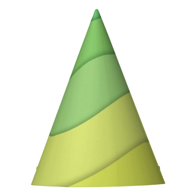 Green yellow waves 3d papercut design party hat (Front)