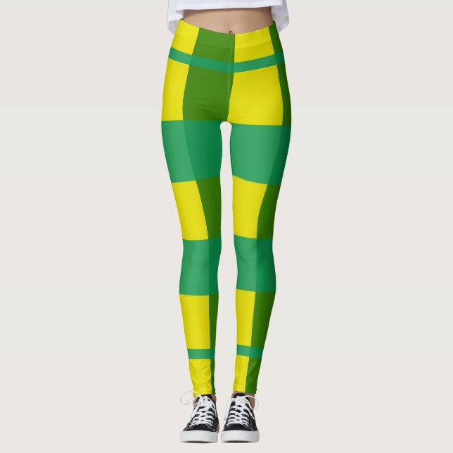 Green/Yellow Women's Leggings (Front)