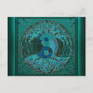 Green Yin Yang Postcard