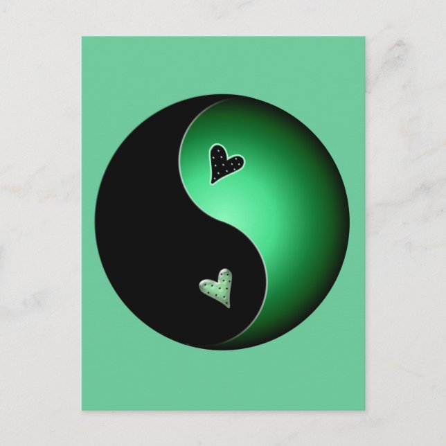 green yin yang postcard (Front)